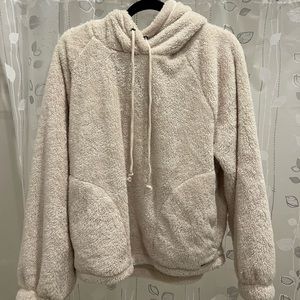 cream plush billabong hoodie